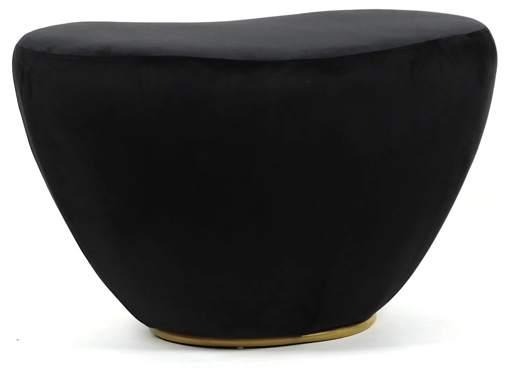 Dekorstudio Luxusná zamatová taburetka DELIA - čierno-zlatá