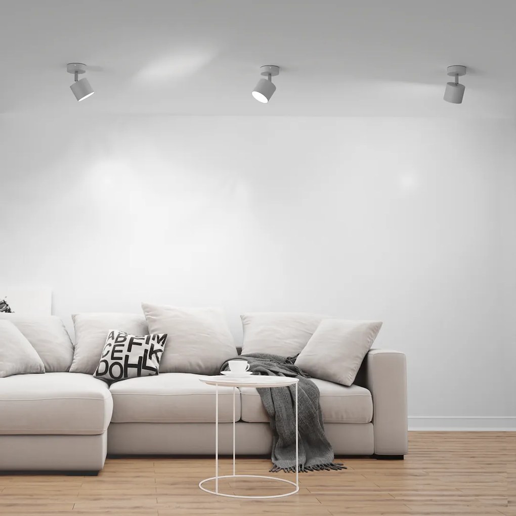 Bodové svietidlo Dixie, 1x biele kovové tienidlo, w/ch