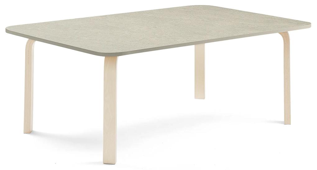 Stôl ELTON, 1800x800x530 mm, linoleum - šedá, breza