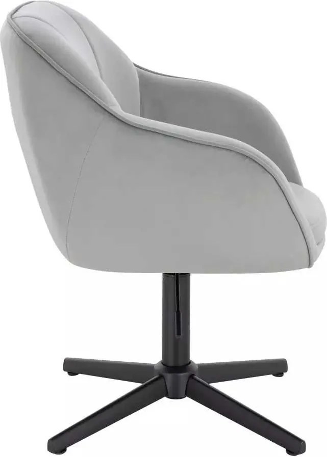 LuxuryForm DESIGN Stolička AVOLA VELUR na čiernom kríži - svetlo šedá