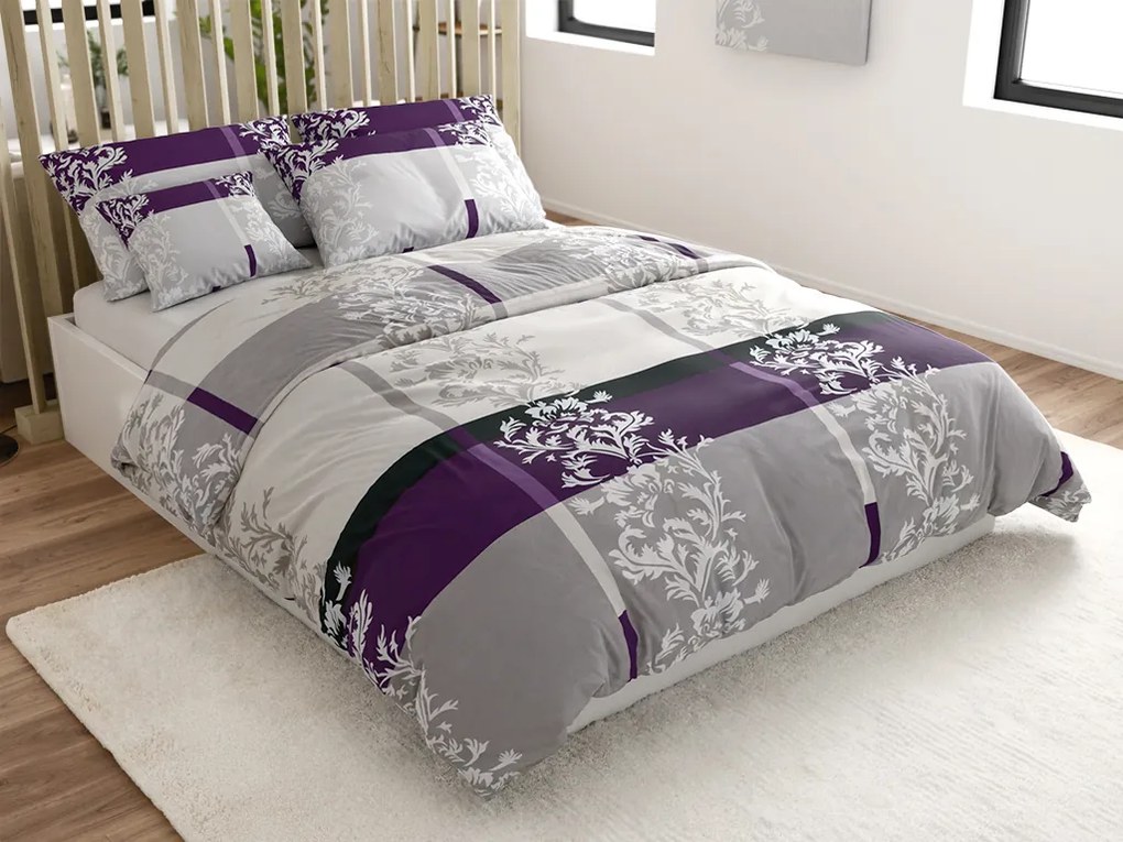 Bavlnené obliečky DELUXE fialové Rozmer obliečky: 2 ks 70 x 90 cm | 200 x 220 cm