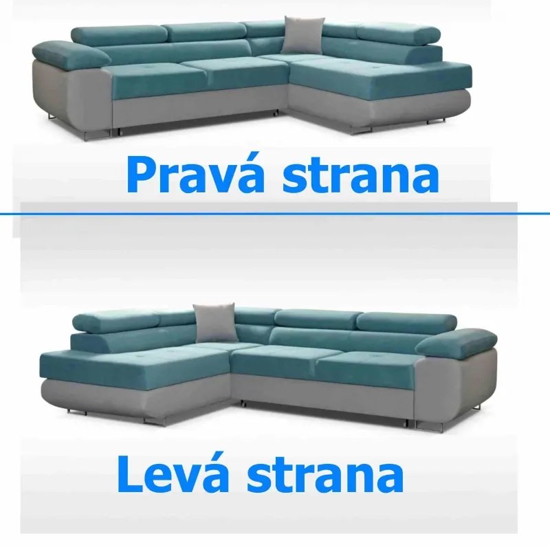 Rohová sedacia súprava DOLI, pravá, sivá (neve 97/83)