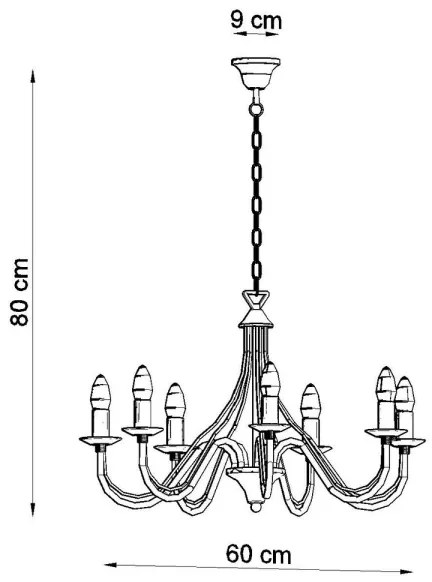 Luster na reťazi MINERWA 7 7xE14/40W/230V čierna