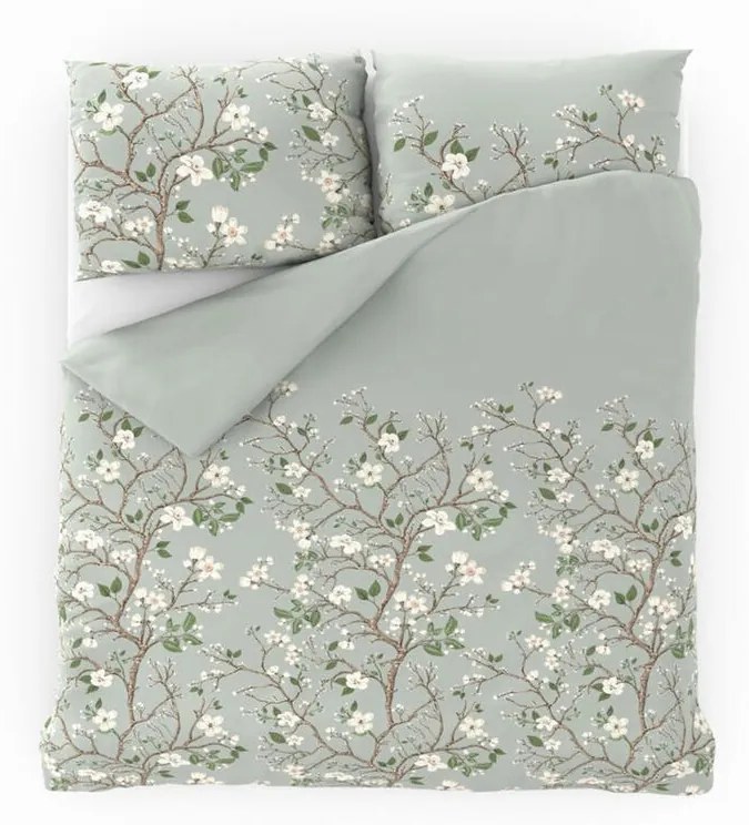 Saténové posteľné obliečky JAR zelená francúzska posteľ