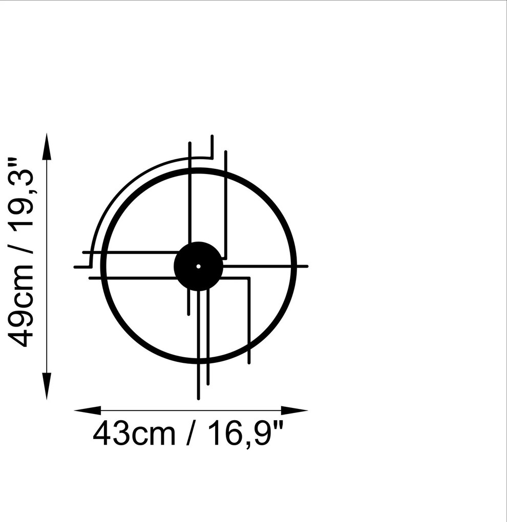 Nástěnné kovové hodiny Minimal černé