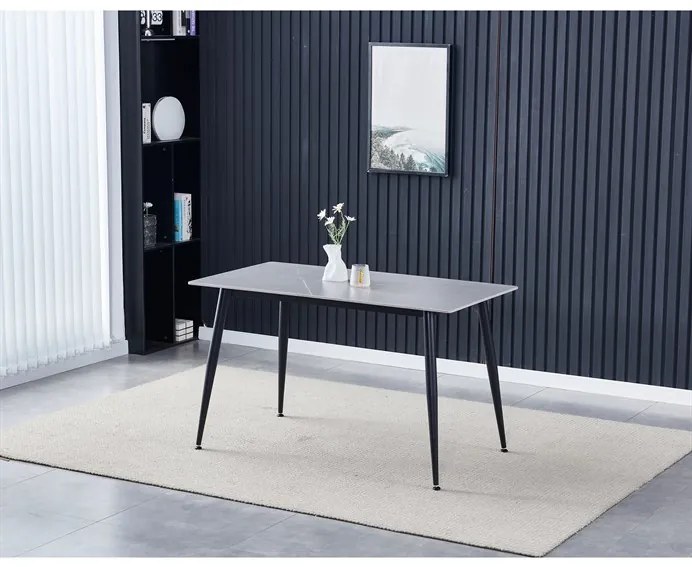 Autronic BONTEC Jedálenský stôl 130x70cm, spekaná keramika, mramor, HT-403M GREY Farba: Šedá