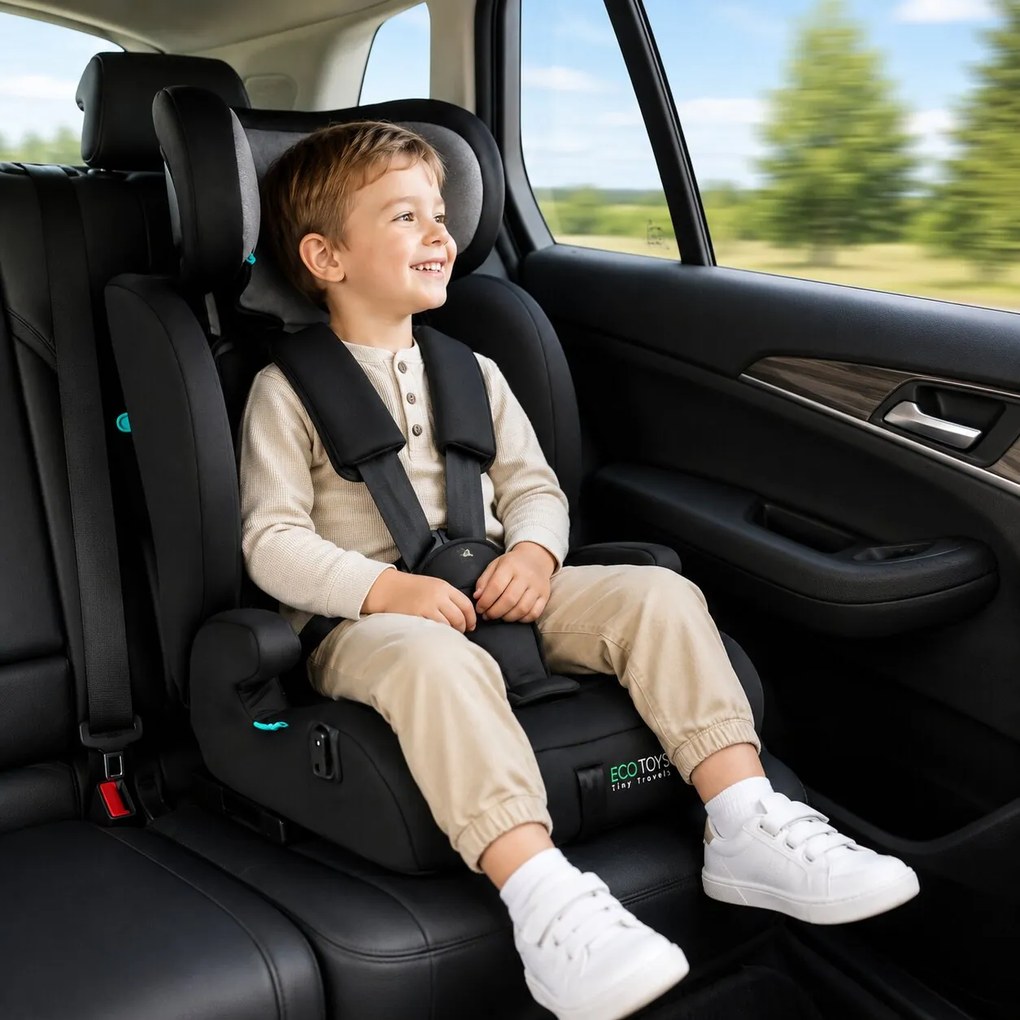 Detská autosedačka pre deti s výškou 76–150 cm, R129, držiak na nápoje ECOTOYS