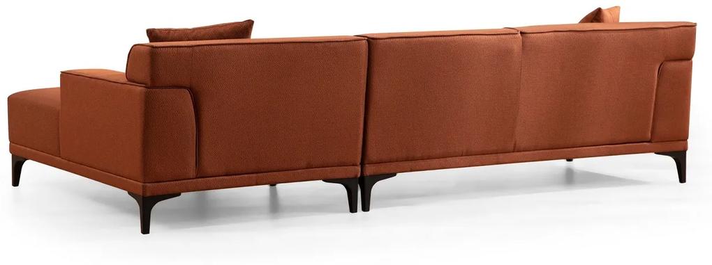 Dizajnová rohová sedačka Dellyn 250 cm oranžová - pravá