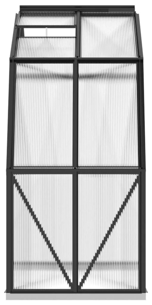 Skleník s podkladovým rámom, antracitový 3,3 m², hliník