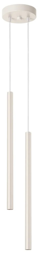 Závesné svietidlo Pastelo, 2x béžové kovové tienidlo, o