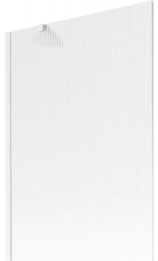 Mexen Next, vaňová zástena 1-krídlová 90 x 150 cm, fixné krídlo, 6 mm sklo s pruhmi, biely profil, 895-090-000-00-09-20