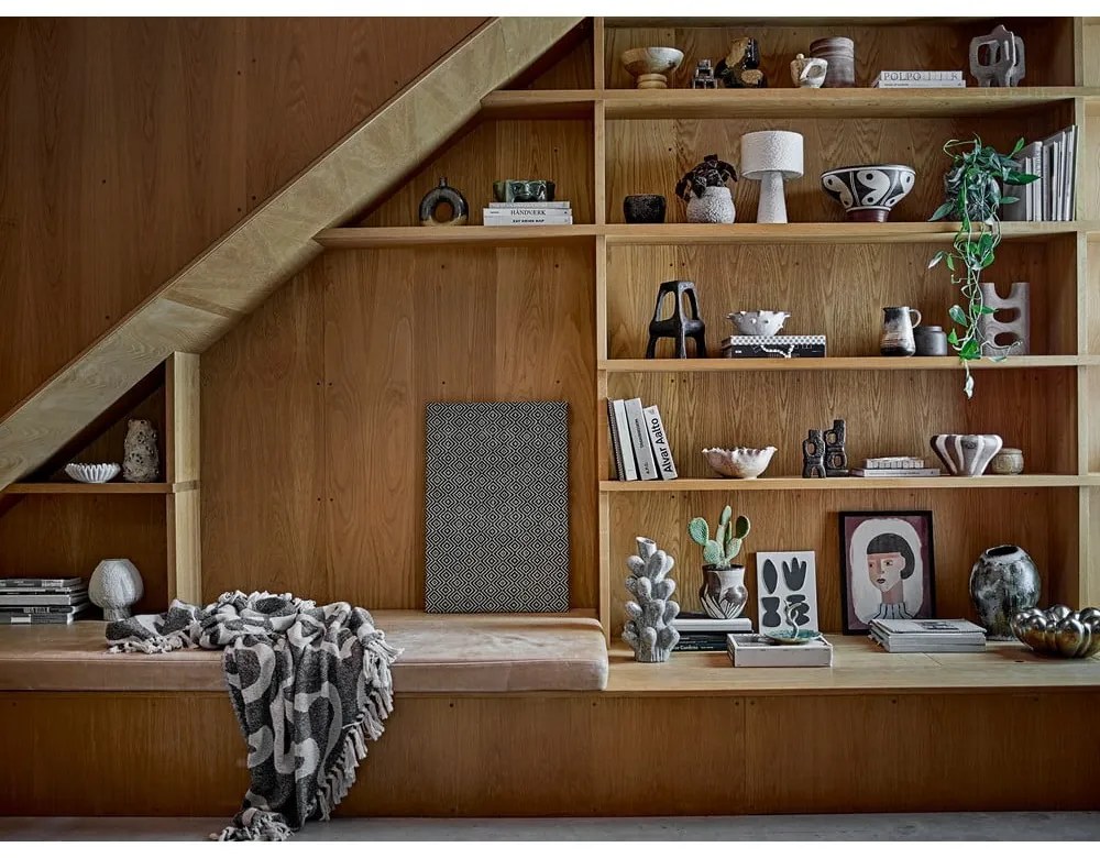 Čierna/béžová deka z recyklovanej bavlny 130x160 cm Salobre – Bloomingville