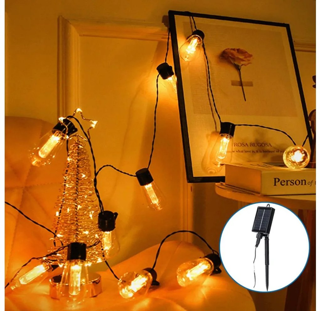 Aigostar - LED Solárna vianočná reťaz 20xLED/11,5m IP65 teplá biela