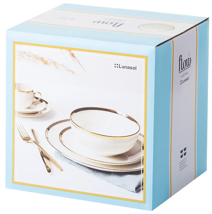Miska so zlatým lemom 16 cm set 4 ks – Flow - 492542