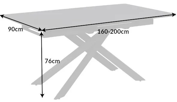 Rozťahovací keramický stôl Halia 160-200 cm mramor antracit
