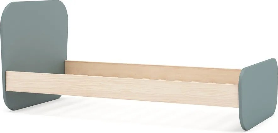 Sivozelená detská posteľ v dekore borovice s roštom 90x190 cm Esteban – Marckeric