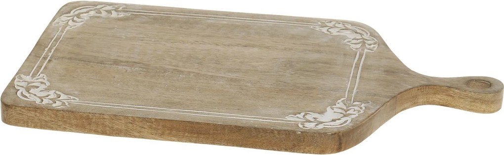 Drevená doštička z mangového dreva s rezbami Tapas Tours - 46*25*2 cm