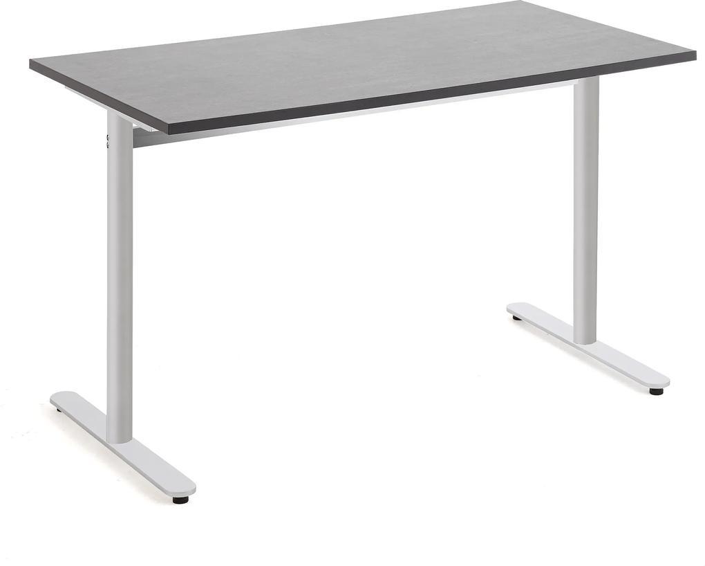 Stôl Tilo, 1200x800x720 mm, strieborná / tmavošedá