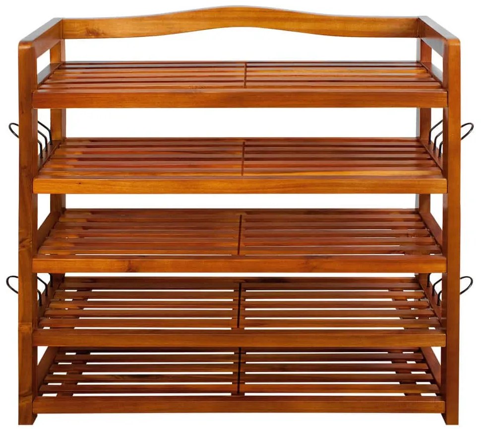 Casaria Regál na topánky RUSTIC, 5políc, 85x26x82cm, prírodná hnedá