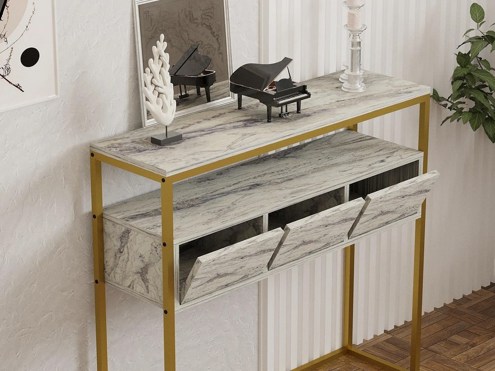 Konzolový stolík Guarde (mramor frézia). Akcia -20%. Vlastná spoľahlivá doprava až k Vám domov. 1102169