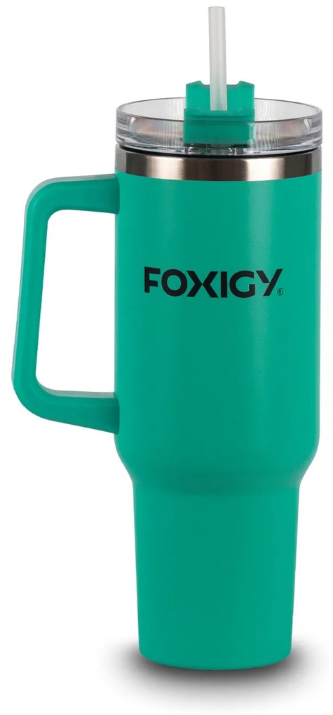 Foxigy Termohrnček do auta so slamkou 1200 ml Azure Blue