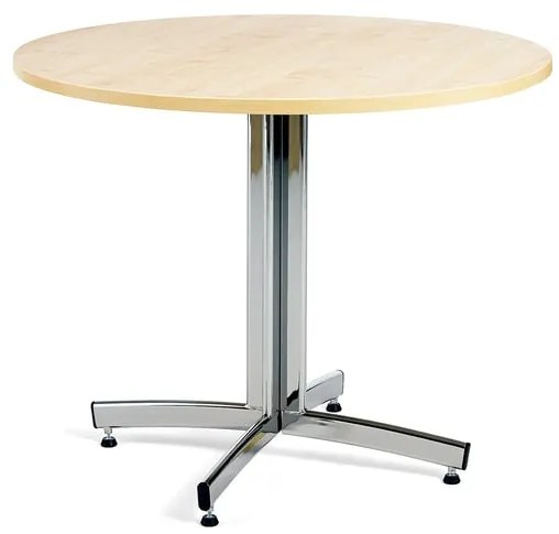 Okrúhly stôl SANNA, Ø900x720 mm, chróm/breza