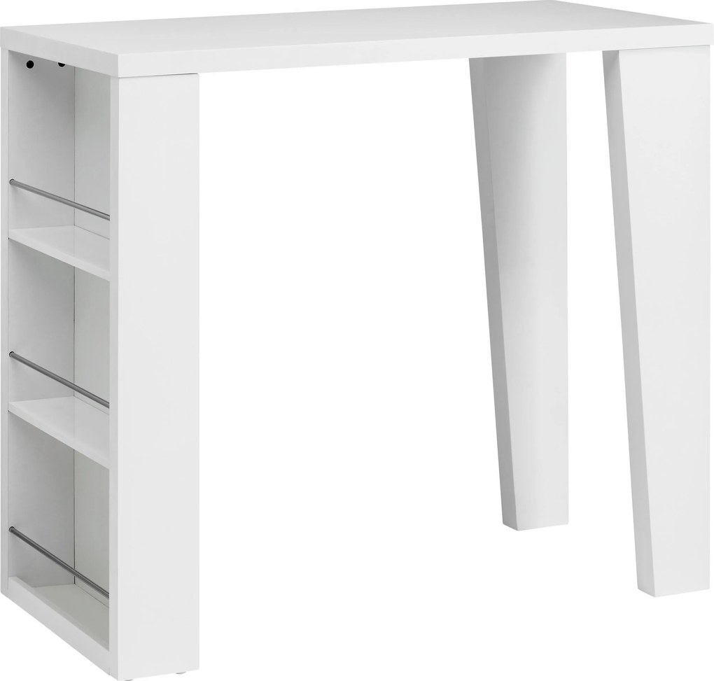 XXXLutz BAROVÝ STÔL, biela s vysokým leskom, 120/107/60 cm - Online Only jedálne - 002858002701