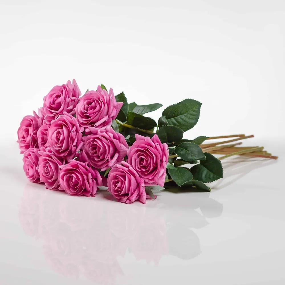 Umelá ruža RUŽENA cyklámenová. Cena uvedená za 1 kus.