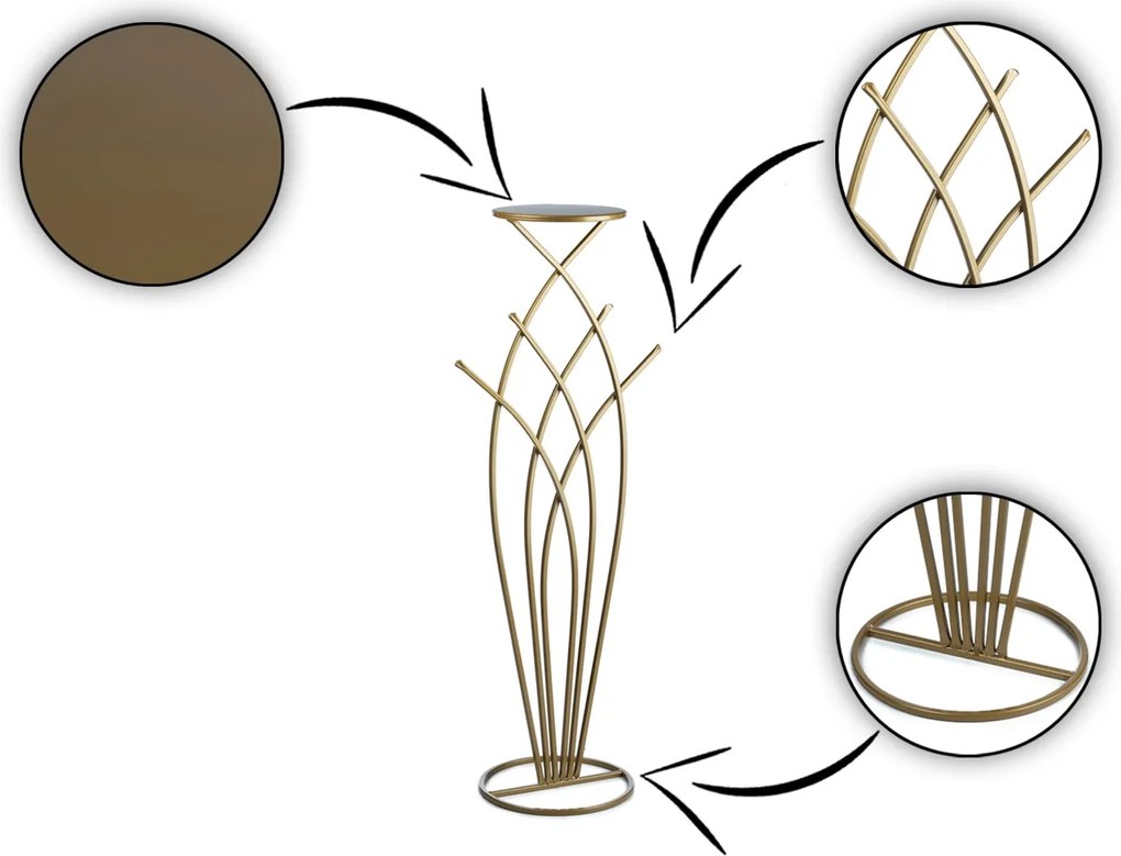 STOJAN NA KVETINÁČ FOUNT 100X22,5 CM ZLATÁ