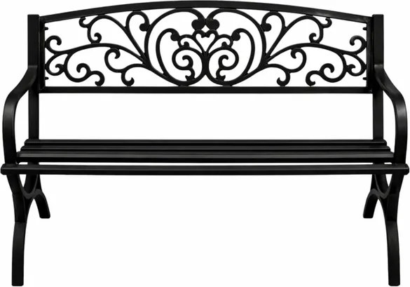 Lean Záhradná kovová lavička – čierna