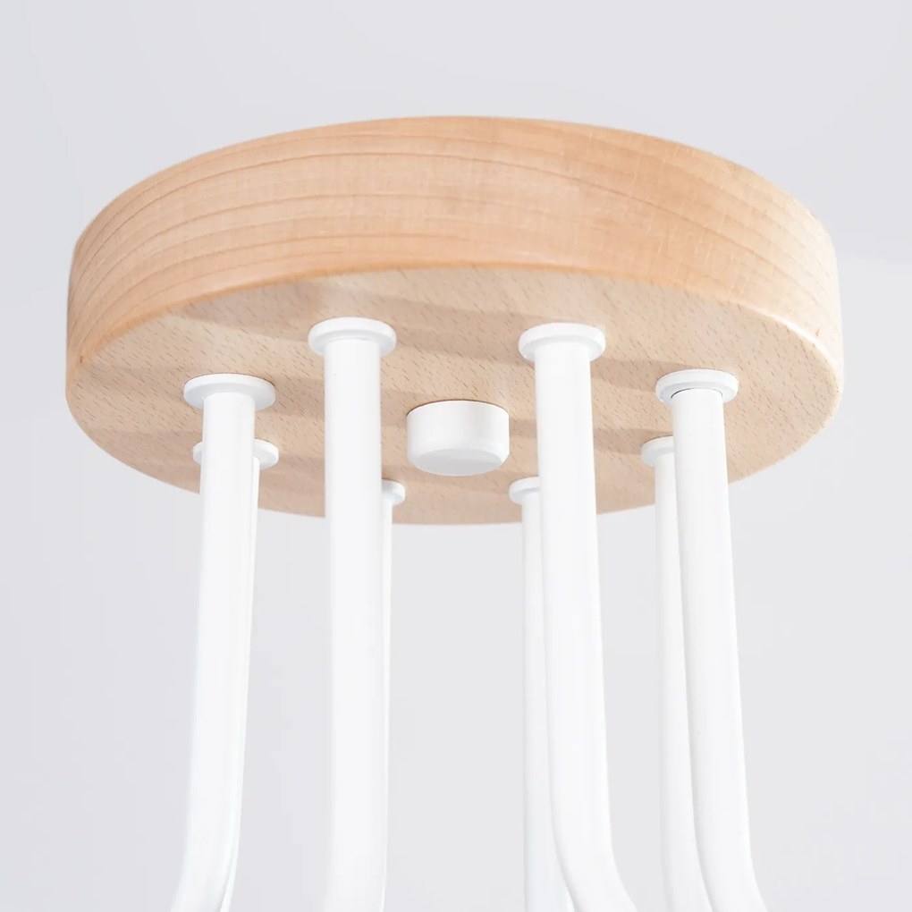 Stropné svietidlo Timbo 8, drevené telo svietidla, w