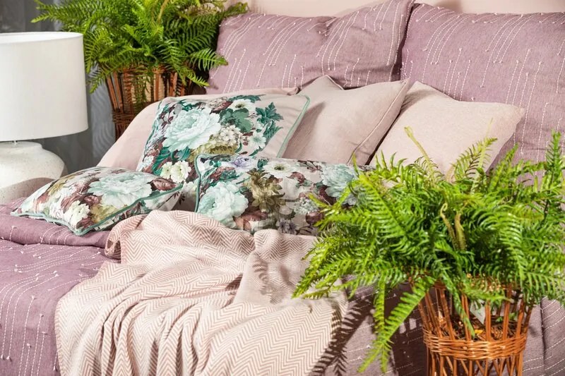 EUROFIRANY Bavlnená posteľná súprava s ozdobným prešívaním 160 cm x 200 cm viacfarebná 85% bavlna 15% polyester