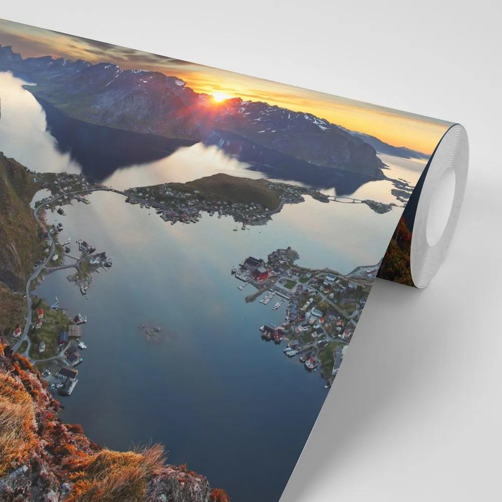 Samolepiaca fototapeta horská panoráma so západom slnka - 150x100