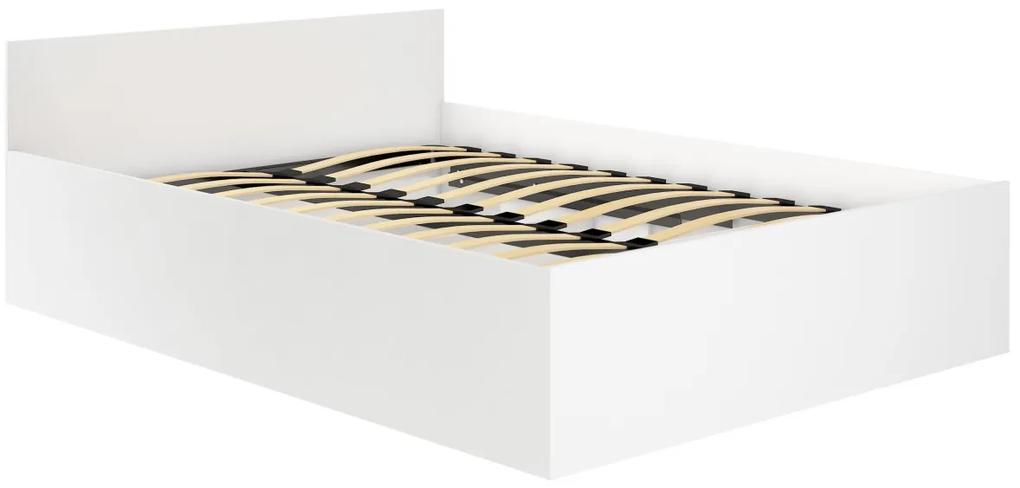 Posteľ CLP 160x200 cm dvojlôžko s roštom i matracom biele