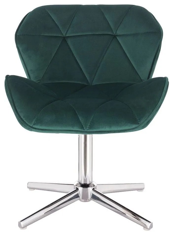 LuxuryForm DESIGN Stolička MILANO VELUR na striebornom kríži - zelená