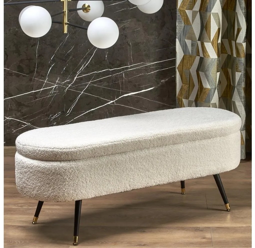 Lavica s úložným priestorom AVEIRO 46x120 cm biela