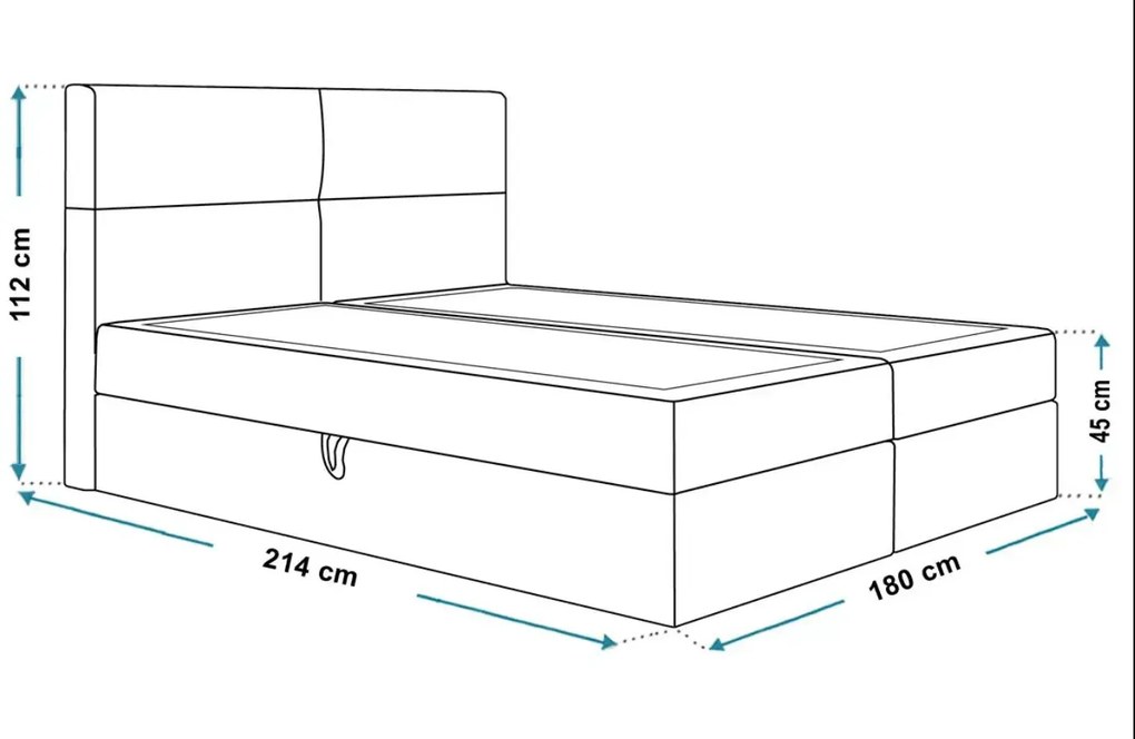 Kontinentálna manželská posteľ NILSA 180 x 200 cm