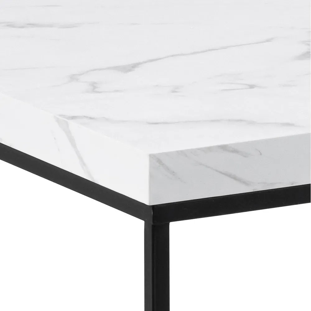 Konferenční stolek Barossa 110 cm bílý mramor/černý
