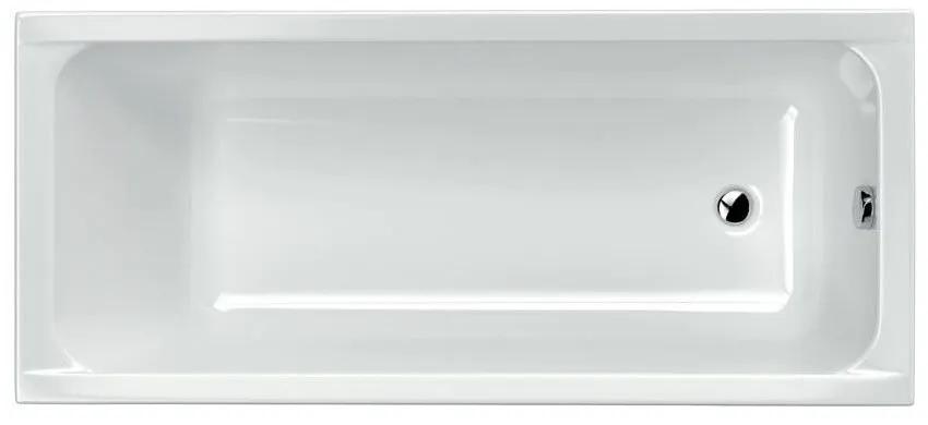 KIELLE Vega pravouhlá vaňa akrylátová, odtok zboku, 1700 x 750 x 405 mm, biela, 11118430