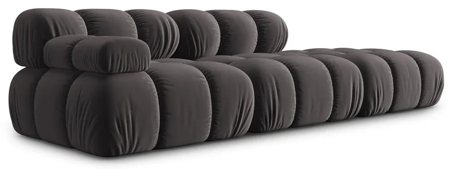 Tmavosivá zamatová pohovka 282 cm Bellis – Micadoni Home