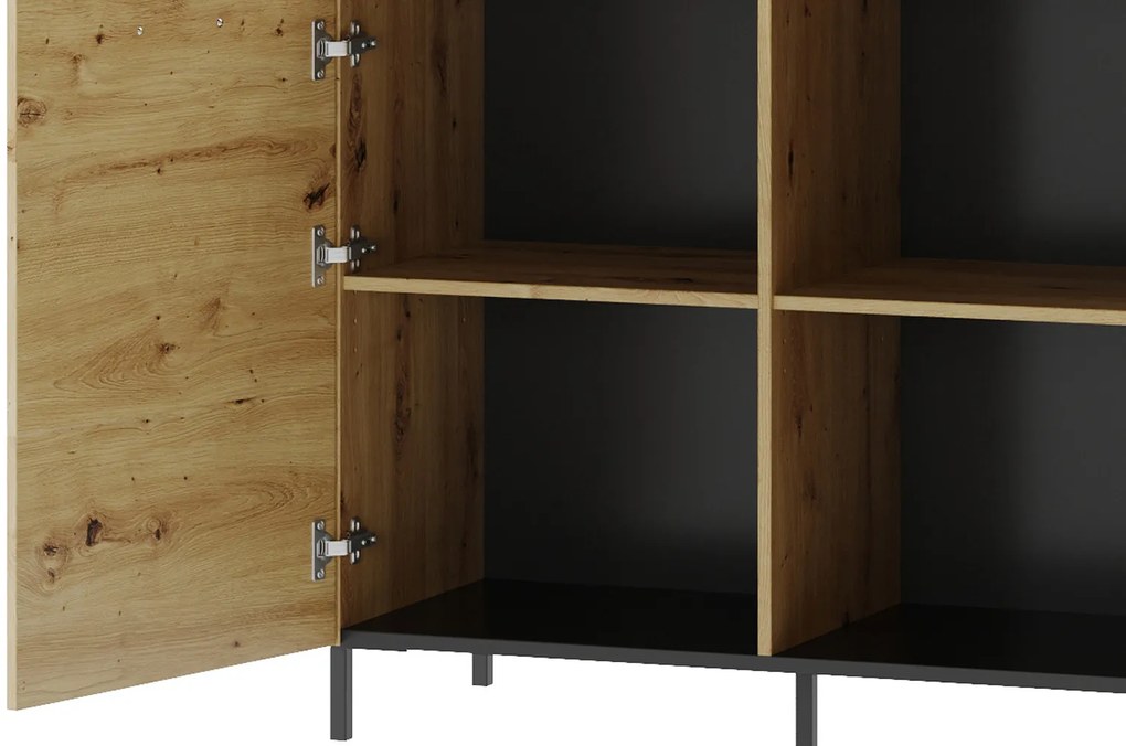 Komoda Lucas II 48 180 cm dub Artisan/čierna