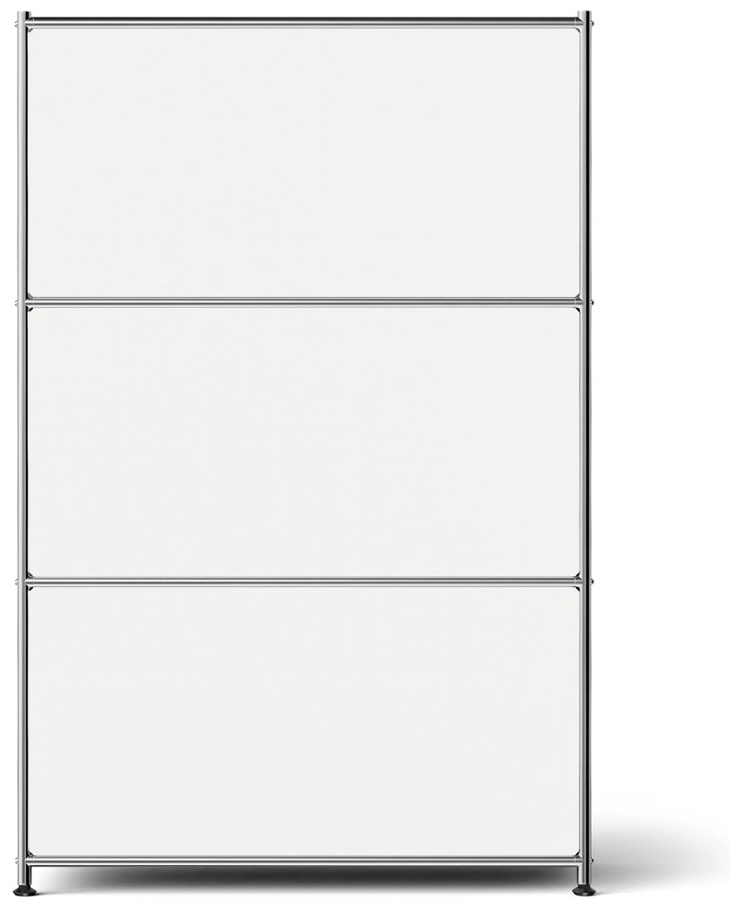 Kovová komoda »CN3 Slim Line« s 2 výklopnými priečinkami, biela