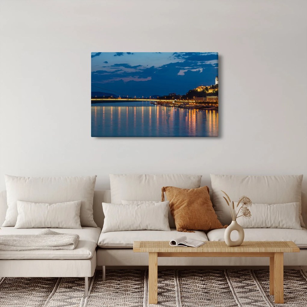 Obraz Bratislavy s hradom (90x60 cm)