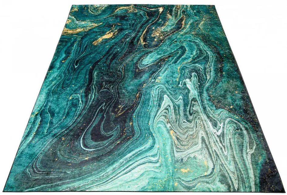 Trendový koberec v zelených a modrých odtieňoch Šírka: 80 cm | Dĺžka: 150 cm
