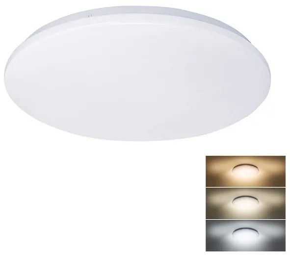 Solight WO788 Stropné svietidlo PLAIN LED 24W, 3000K/4000K/6000K, 1920lm, okrúhle, 38cm, IP20, biela