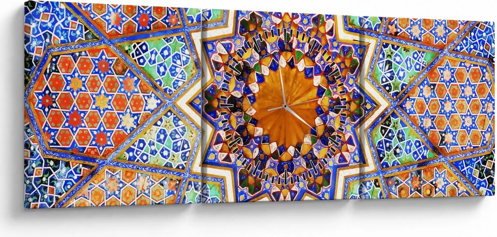 Obraz mozaiky (s hodinami) (90x30 cm)