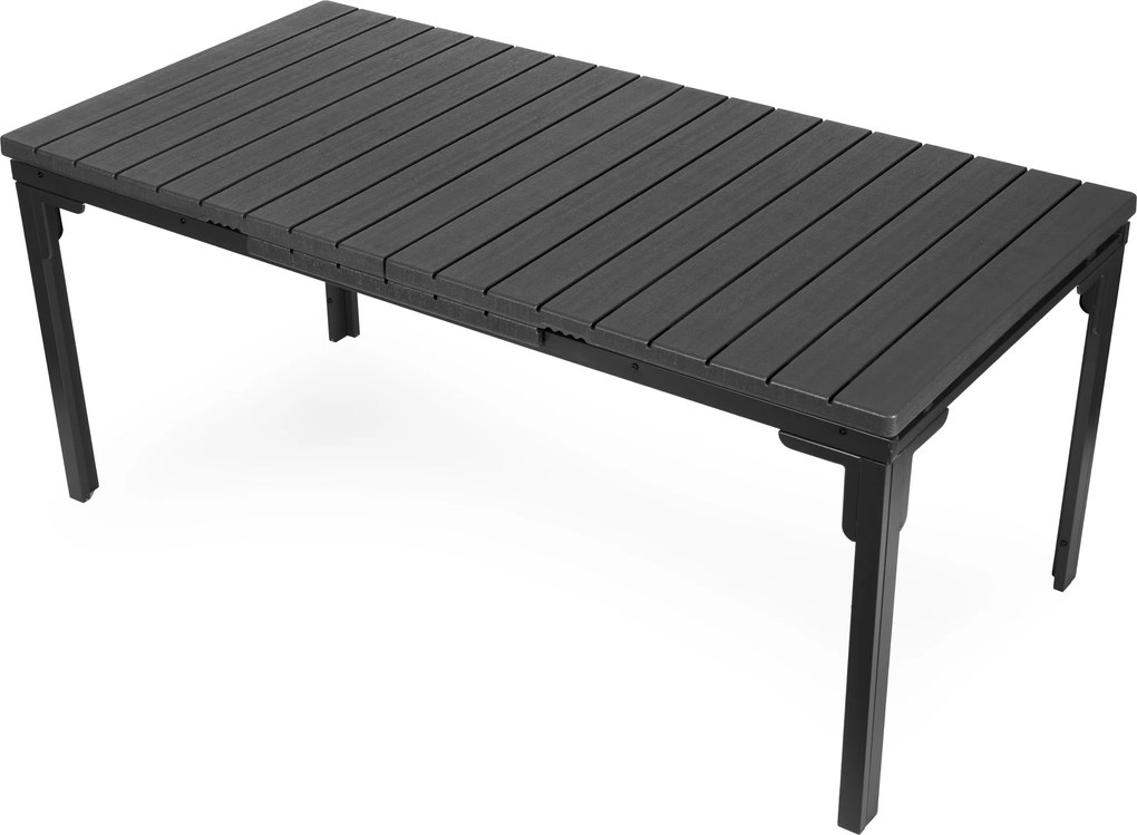 MultiGarden Skladací záhradný stôl 180-240 cm až pre 12 osôb HDPE oceľ sivá MultiGarden