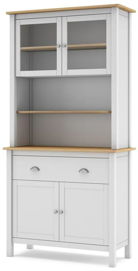 Biela vitrína z borovicového dreva 90x180,5 cm Misti – Marckeric