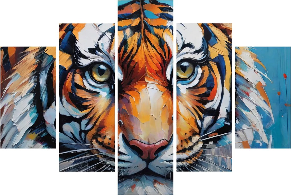Obraz - Pohľad tigra, maľba (150x105 cm)