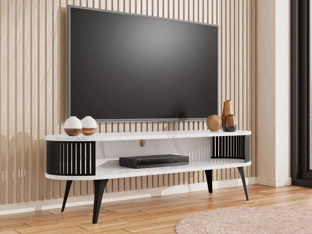 TV skrinka Mozimo, Farba: čierna/dub craft zlatý